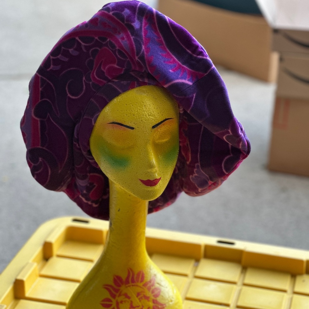 Vibrant Yellow and Purple Hat Accessory